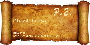 Plesch Erika névjegykártya